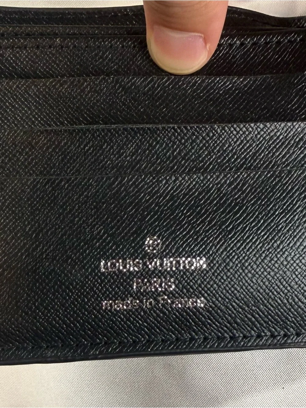 Louis Vuitton Black Grey Checkered Bifold Wallet